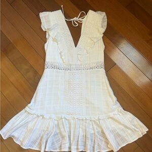 Blue Rain Ivory Textured Dress